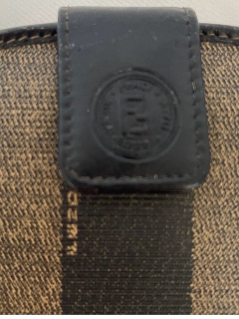 FENDI Penquin Strips Vintage Wallet Purse Canvas Leather Brown - Picture 4 of 8